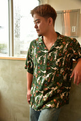 TIKI LOUNGE アロハシャツ / ALOHA SHIRT (GREEN)