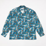 長袖アロハシャツ TIKI LOUNGE / ALOHA SHIRT (BLUE)