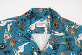 長袖アロハシャツ TIKI LOUNGE / ALOHA SHIRT (BLUE)
