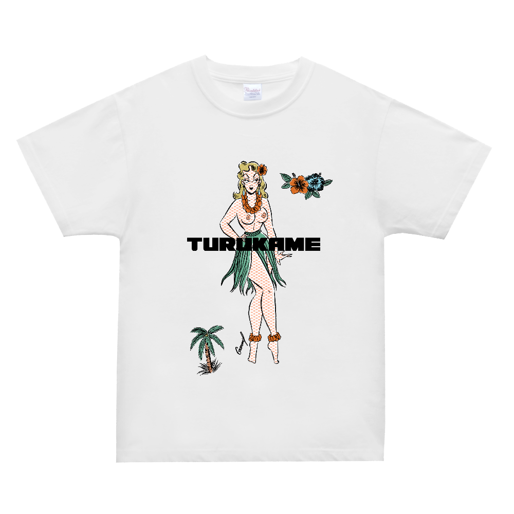ALOHA GIRL Tシャツ ホワイト (ロゴあり) – 鶴亀本舗