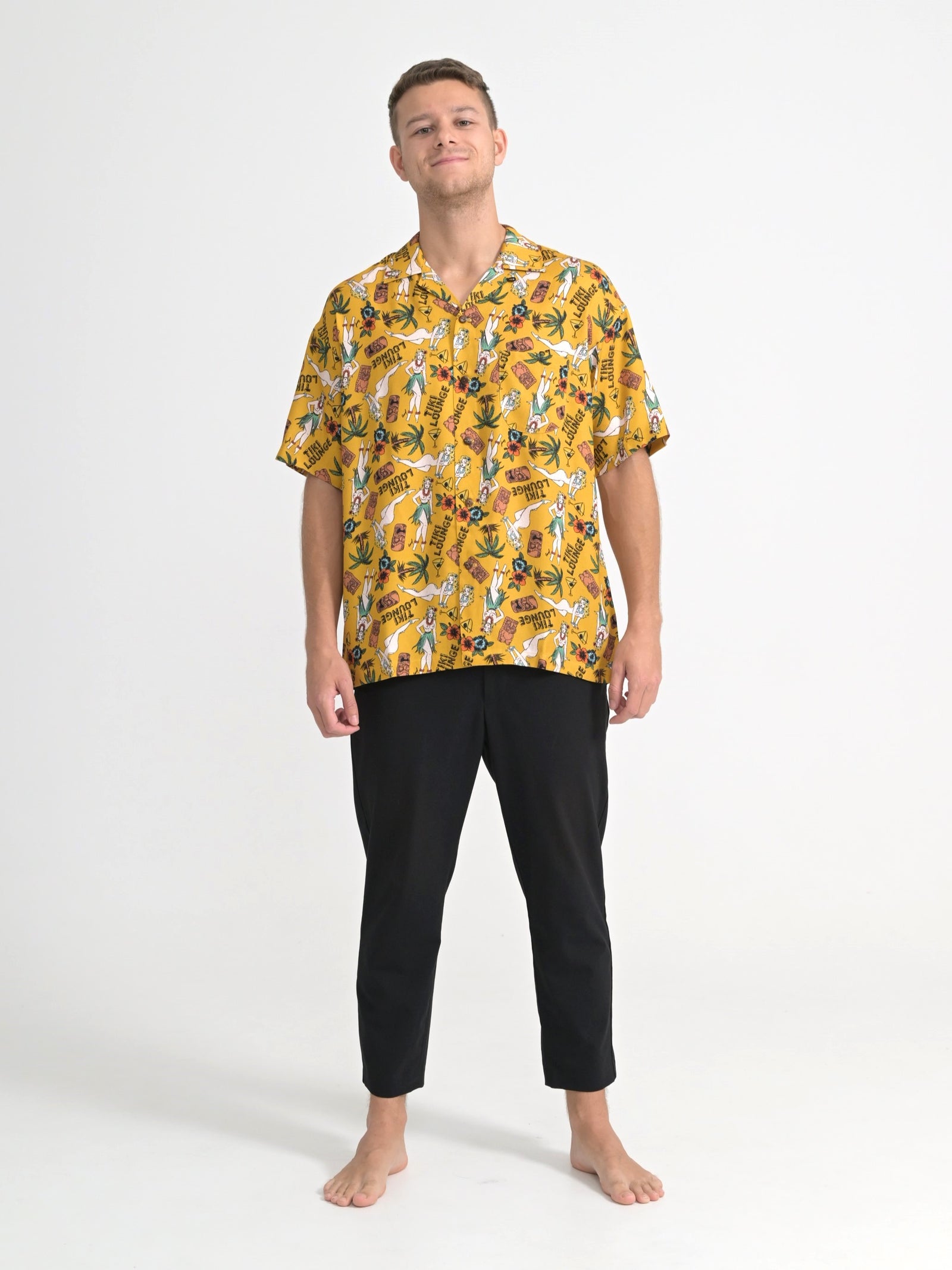 TIKI LOUNGE OKINAWA/ ALOHA SHIRT (mustard) – 鶴亀本舗