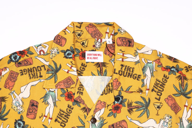 アロハ TIKI LOUNGE OKINAWA/ ALOHA SHIRT (mustard) – 鶴亀本舗