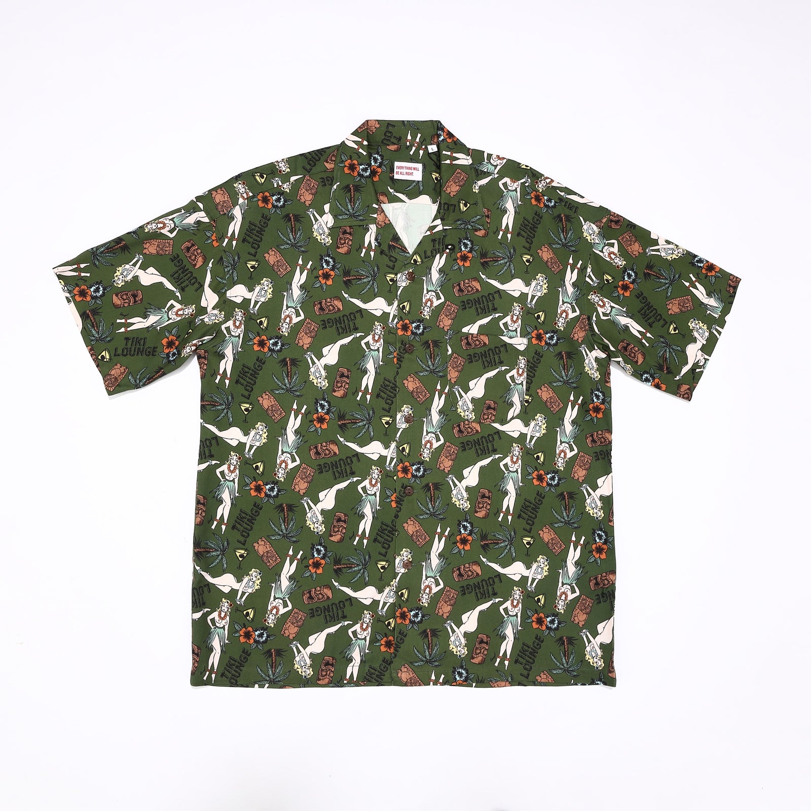 TIKI LOUNGE OKINAWA / ALOHA SHIRT （GREEN) – 鶴亀本舗