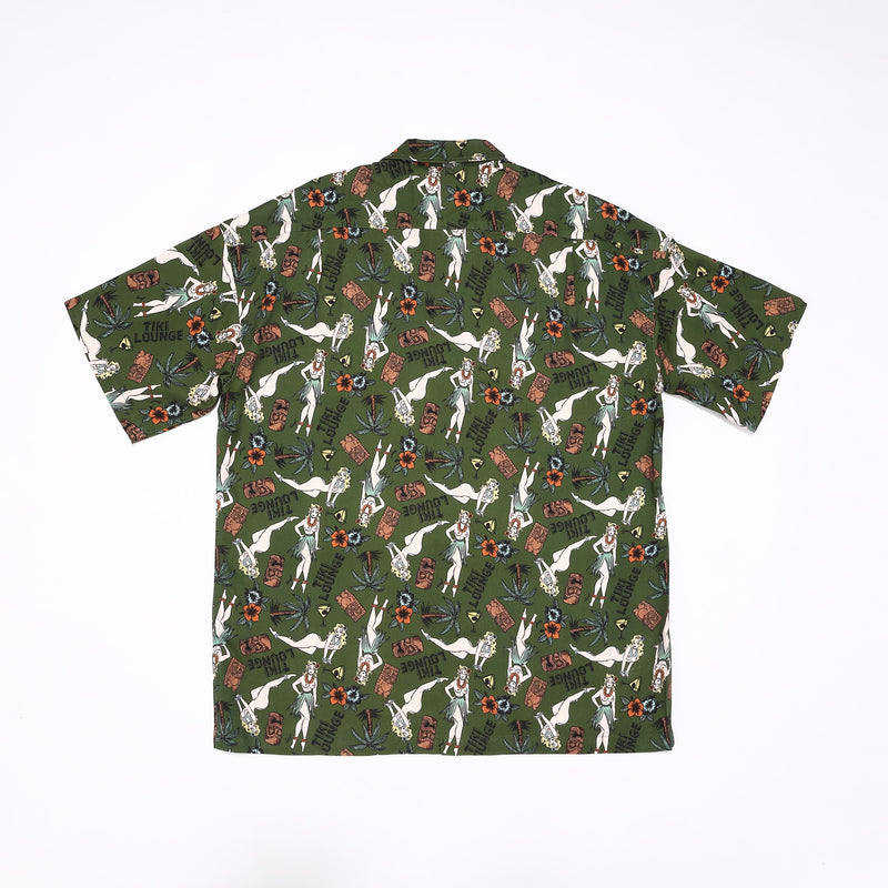 アロハティア様 TIKI LOUNGE OKINAWA / ALOHA SHIRT （GREEN) – 鶴亀本舗