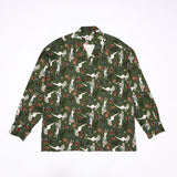 長袖アロハシャツ TIKI LOUNGE  / ALOHA SHIRT  (GREEN)