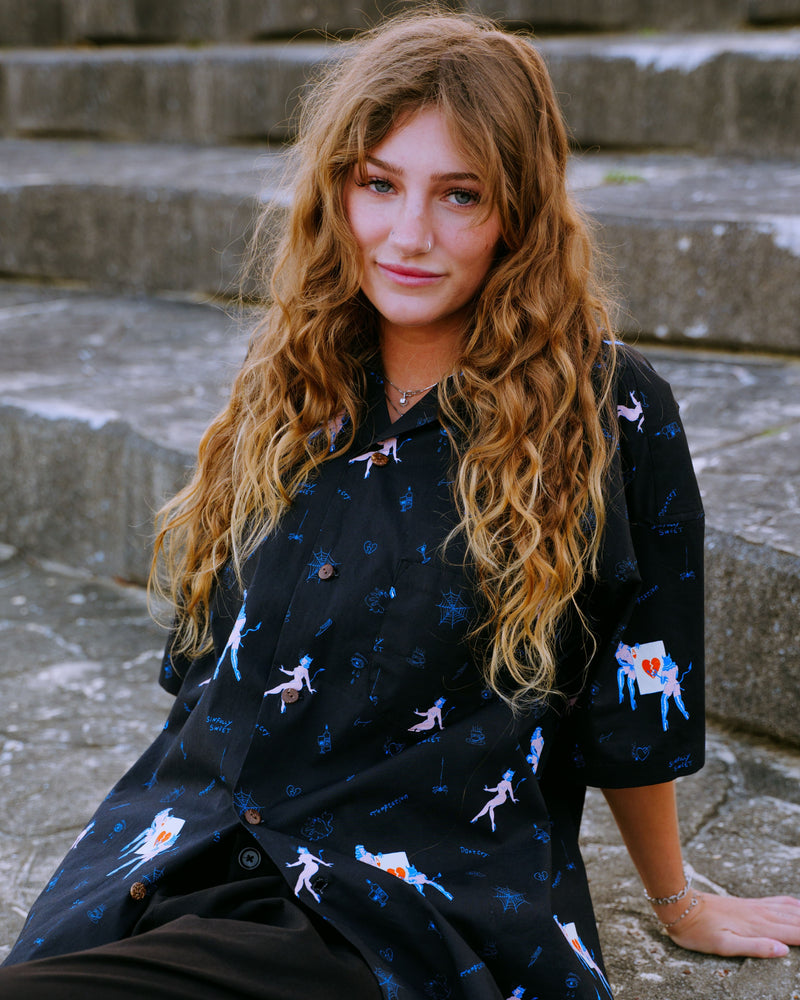 The Little Demons of Life OKINAWA/ ALOHA SHIRT (ブラック) – 鶴亀本舗