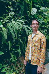 長袖アロハシャツ TIKI LOUNGE  / ALOHA SHIRT  (mustard)