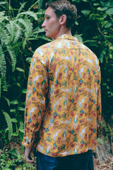 長袖アロハシャツ TIKI LOUNGE  / ALOHA SHIRT  (mustard)